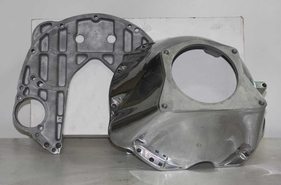 354392 EARLY CHRYSLER HEMI ALUMINUM BELLHOUSING & ADAPTER POLISHED